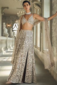 Ash Grey & Silver Skirt Set