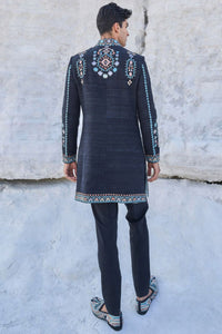 Black Boho Sherwani Set