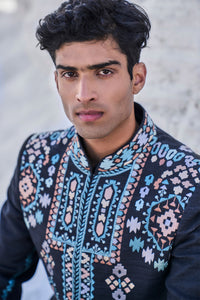 Black Boho Sherwani Set