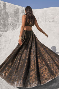 Black Cut Work Lehenga Set
