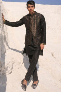 Black Gold Cut Work Bundi Set