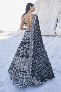 Black Multi-Tiered Lehenga Set