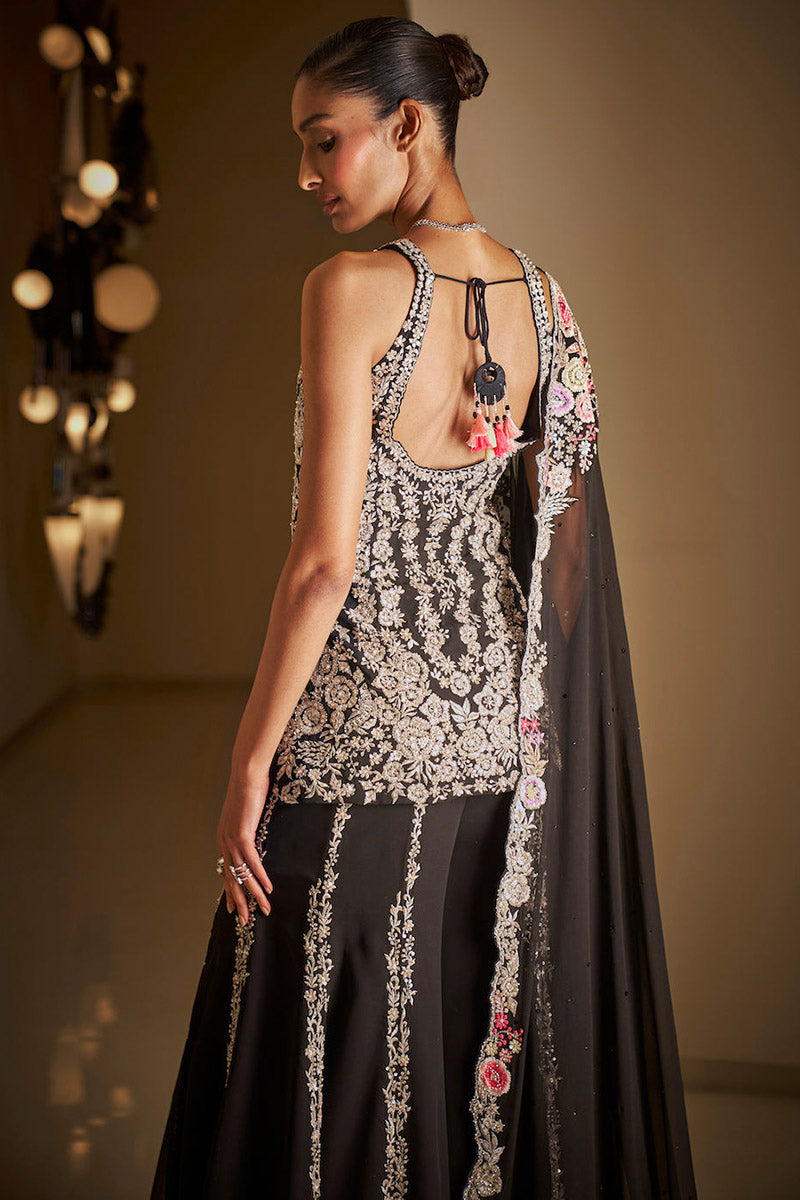 Seema Gujral  Silver Sequin Gown – LIVEtheCOLLECTIVE