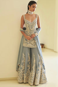 Blue Pearl Sharara Set