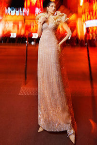 Champagne Column Gown