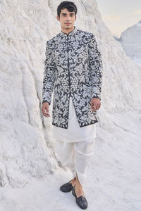 Charcoal Grey Short Sherwani Set