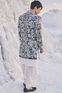 Charcoal Grey Short Sherwani Set