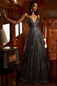 Charcoal Sequin Gown