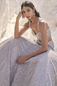 Coffee Silver Lehenga Set