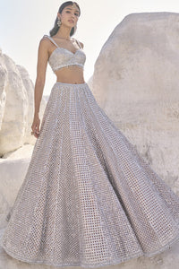 Coffee Silver Lehenga Set