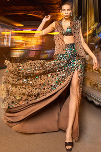 Copper Emerald Skirt Set