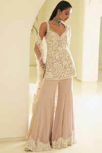 Dusty Pink Pearl Sharara Set