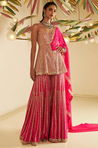 Fuchsia Gota Patti Sharara Set