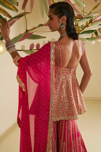Fuchsia Gota Patti Sharara Set