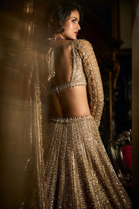 Gold Beaded Lehenga Set