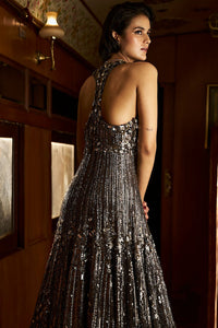Gun Metal Sequin Gown
