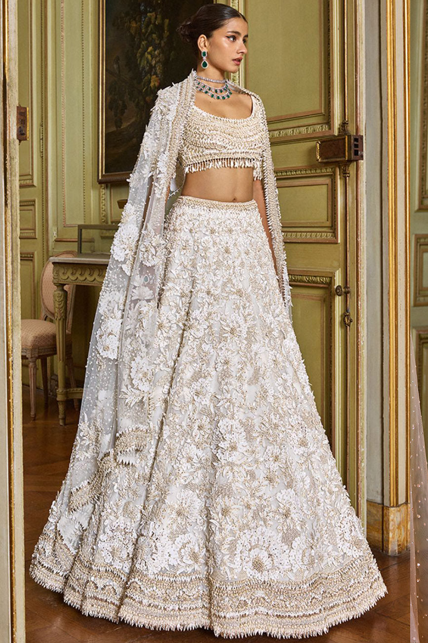 Seema Gujral  Silver Gold Lehenga Set – LIVEtheCOLLECTIVE