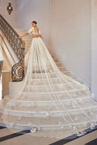 Ivory Gold Three-Dimensional Lehenga Set