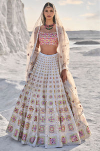 Ivory Mirror Work Lehenga Set