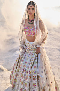 Ivory Mirror Work Lehenga Set