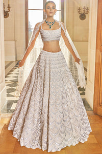 Ivory Pearl Scallop Lehenga Set