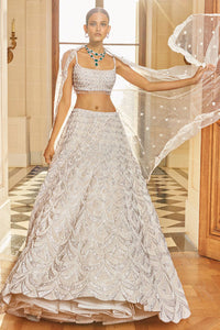 Ivory Pearl Scallop Lehenga Set