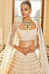 Ivory Pearl Scallop Lehenga Set