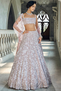 Mauve Sequin Lehenga Set