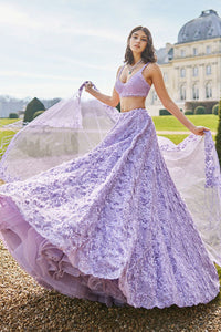 Mauve Sequin Lehenga Set