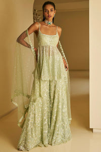 Mint Green Sequin Sharara Set