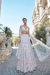 Multi-Coloured Pearl Lehenga Set