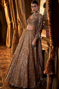 Mustard Tissue Lehenga Set