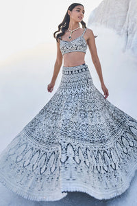 Navy Georgette Lehenga Set