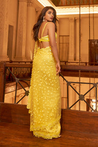 Yellow Sequin Saree