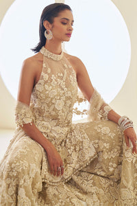 Nude Three-Dimensional Sharara Set