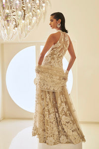 Nude Three-Dimensional Sharara Set