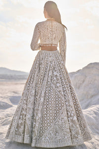 Nude Cream Abstract Dori Lehenga Set