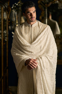 Nude Cream Sherwani Set