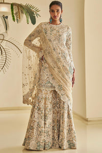Nude Floral Sharara Set