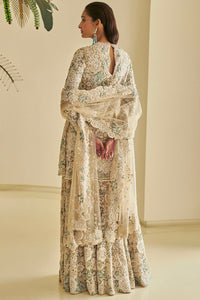 Nude Floral Sharara Set