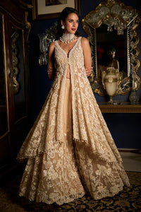 Nude High-Low Sharara Set