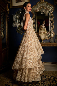 Nude High-Low Sharara Set