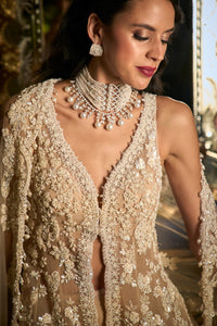 Nude High-Low Sharara Set