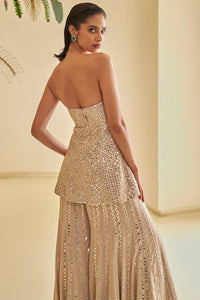 Nude Mirror Work Sharara Set