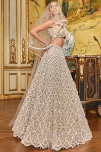 Nude Pearl Drop Lehenga Set