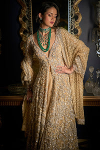 Nude Silver High-Low Sharara Set