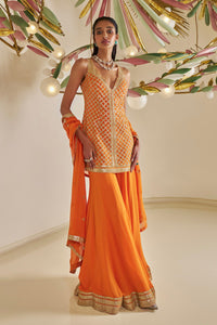 Orange Gota Patti Sharara Set