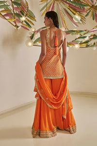 Orange Gota Patti Sharara Set
