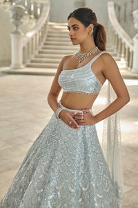 Powder Blue Sequin Lehenga Set