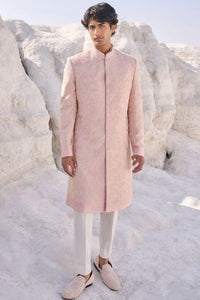 Quartz Pink Pearl Short Sherwani Set